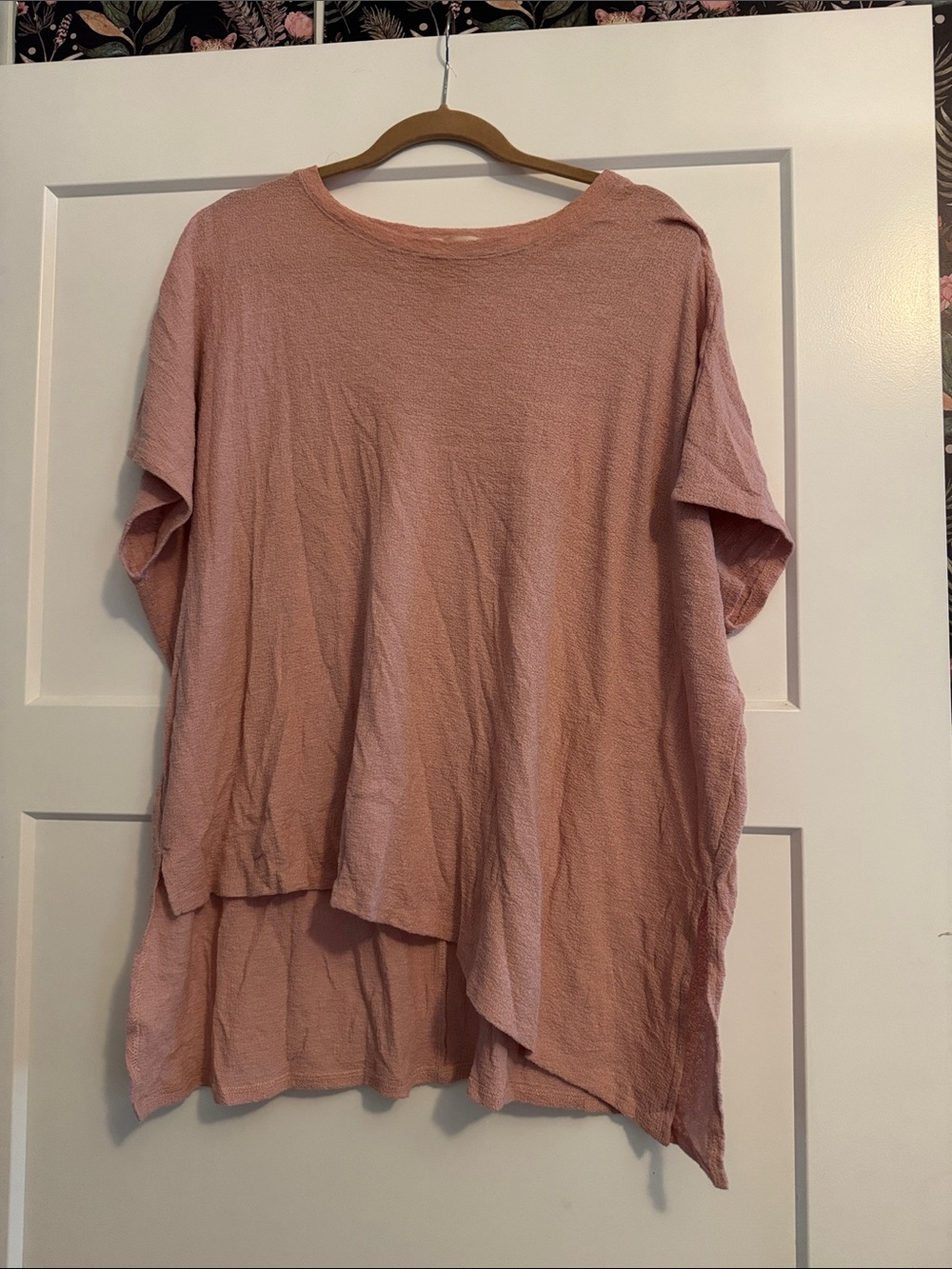 Impressions Light Mauve Layered Short Sleeve Tunic